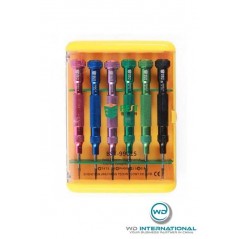 Caja de 6 destornilladores ( 2.0 - 0.8 - 1.5 - T6 - T4 - T5)