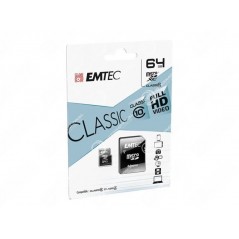 Scheda Micro SDXC + adattatore Emetec 64Go Class 10