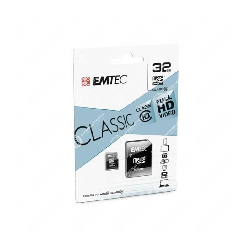 Micro SDXC-Karte + Adapter Emetec 32Go Class 10