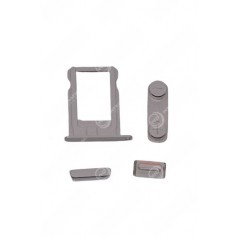 Button Pack + SIM-Schublade für iPhone 5S Silber