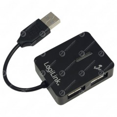 USB-HUB mit 4 Anschlüssen Logilink USB 2.0, Smile, Schwarz - UA0139