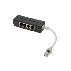4-Port-Splitter Schwarz 15cm LogiLink