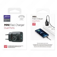 Prise Secteur Joyroom 2x USB 2.4A Noir (L-2A123)