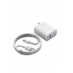 Chargeur Rapide Baseus 30W Type-C 1M Blanc VOOC Edition Prise UK
