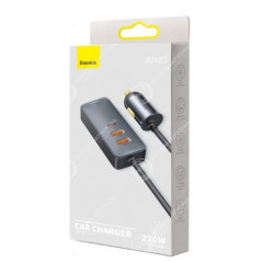 Chargeur Voiture Fast Charge Ports USB x 2 et Type-C x2 120W Baseus Share Together Gris (CCBT-A0G)