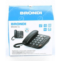 Brondi Bravo 15 Telefono a filo nero con tasti grandi