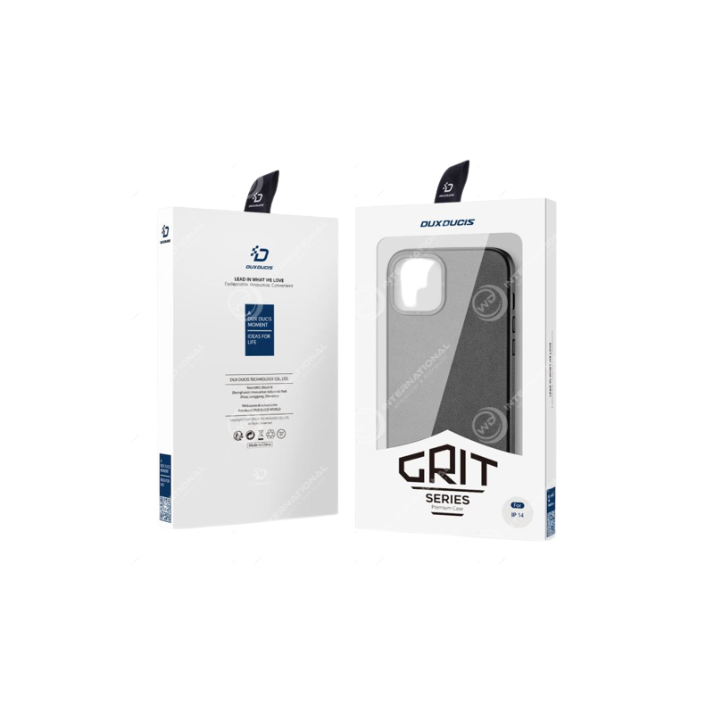 Coque iPhone 14 Dux Ducis Grit Simili Cuir Noir (Compatible MagSafe)