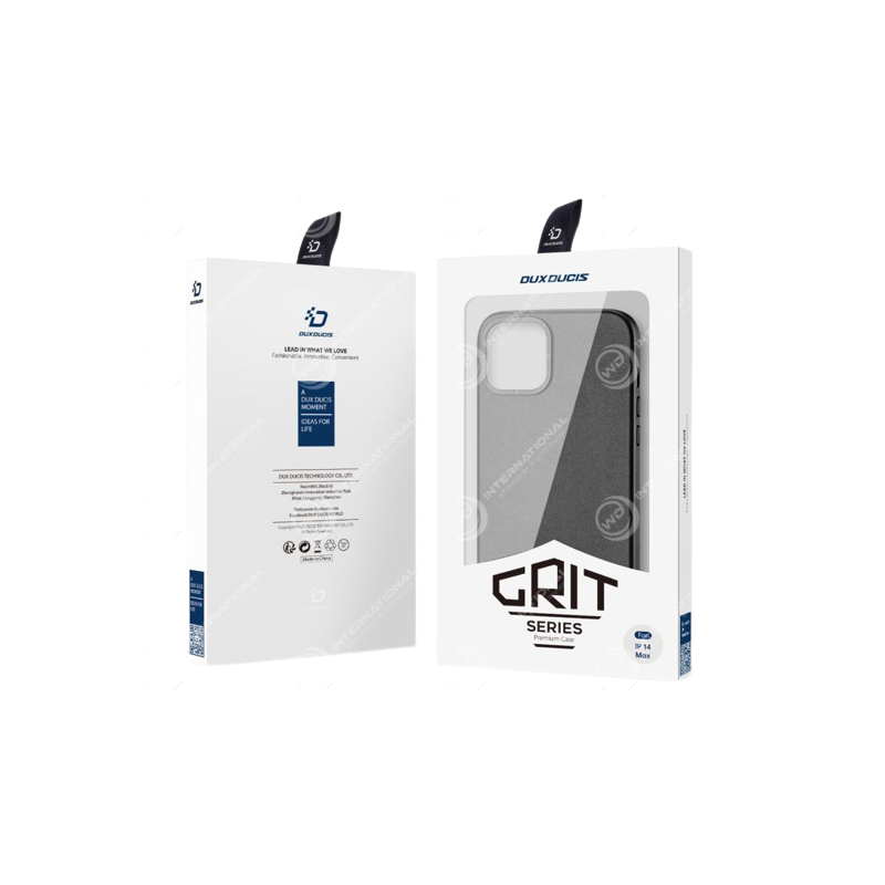 Coque iPhone 14 Plus Dux Ducis Grit Simili Cuir Noir (Compatible MagSafe)