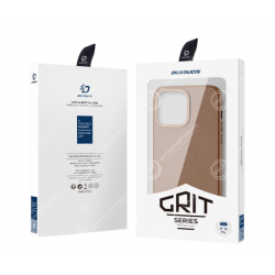 Funda de polipiel Dux Ducis Grit Marrón para iPhone 14 Pro (compatible con MagSafe)