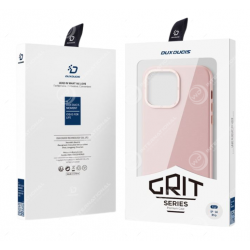Funda de polipiel para iPhone 14 Pro Dux Ducis Grit Rosa (compatible con MagSafe)