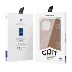IPhone Cover 14 Pro Max Dux Ducis Grit Kunstleder Braun (MagSafe kompatibel)