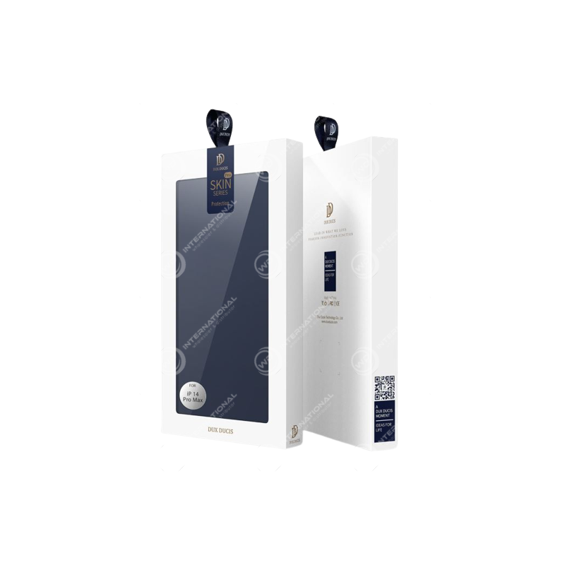 Etui Portefeuille iPhone 14 Pro Max Dux Ducis Skin Pro Bleu