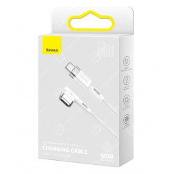Câble MacBook vers Type-C 60w 2m Baseus Zinc Magnetic Blanc (CATXC-W02)