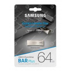 Samsung BAR Plus 64GB 300MB/S Champagne Silber USB-Laufwerk (MUF-64BE3/APC)