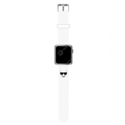 Karl Lagerfeld Braccialetto per Apple Watch 38 / 40 / 41 mm Choupette Silicone Head Bianco