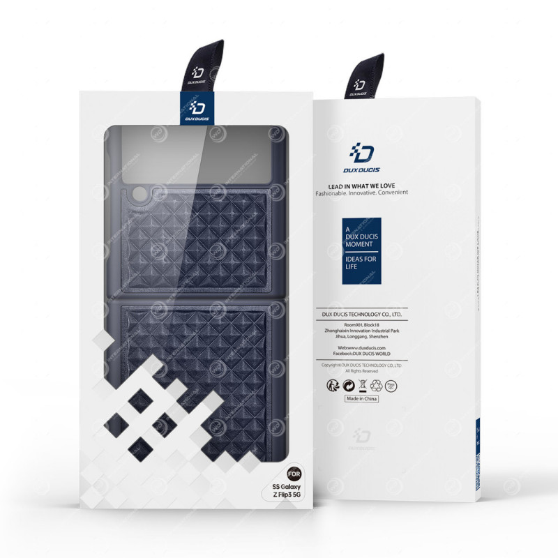Etui En Cuir Dux Ducis Samsung Galaxy Z Flip 3 Bleu