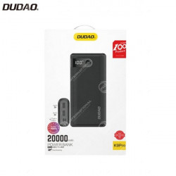 Dudao Batteria esterna 20000 mAh 2x USB / USB Tipo C / micro USB 2 A con display LED Nero