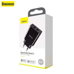 Caricabatterie nero Basues Speed Mini USB x2 10.5W (CCFS-R01)