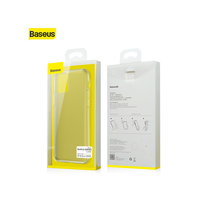 Coque Baseus Safety Airbags iPhone 11 Pro Max Transparente Noire (ARAPIPH65S-SF01)