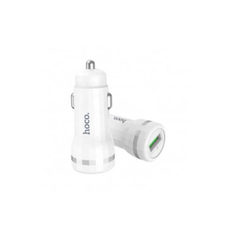 Chargeur Voiture Blanc Hoco Z27A Simple port QC3.0
