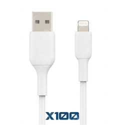 Confezione da 100 cavi fulminati bianchi da 1 m