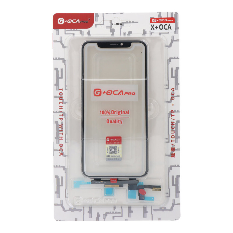 Vitre Tactile XUANHOU + OCA iPhone X Noir (Maille Anti-Poussière)