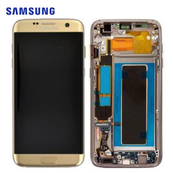 Display Samsung Galaxy S7 Edge - Oro Con Telaio (Originale) (service pack)