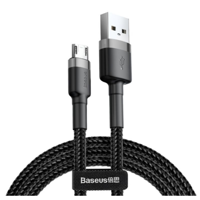 Câble Baseus Cafule Micro-USB 2.4A 0.5M Gris et Noir