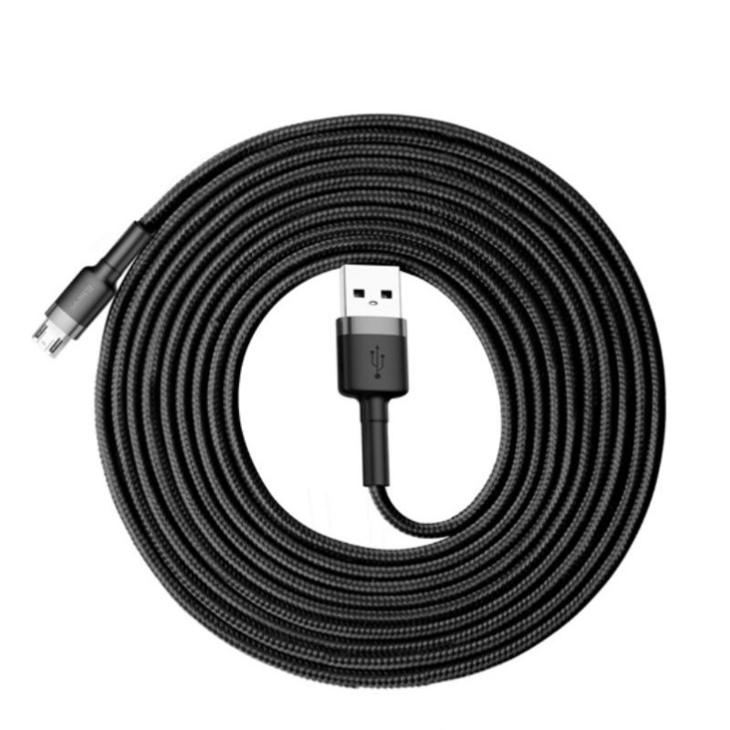 Câble Gris et Noir Baseus Cafule Micro USB 2A 3M (CAMKLF-HG1)