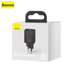 Baseus Super Si 1C USB Typ C 20W Schnellladegerät Schwarz (CCSUP-B01)