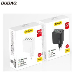 Dudao Caricatore rapido 3x USB - 1x USB C 20W 3.0 Nero