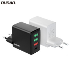 Dudao Caricatore rapido 3x USB - 1x USB C 20W 3.0 Bianco