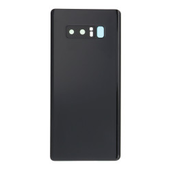 Battery Door + Battery Door Adhesive + Back Camera Lens and Bezel for Samsung Galaxy Note 8 Black without Logo