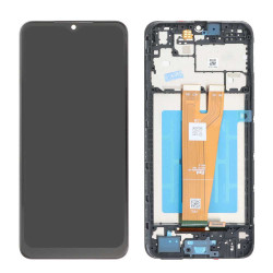 Screen Replacement With Frame for Samsung Galaxy A04 A045 Black (Third Party Glued)