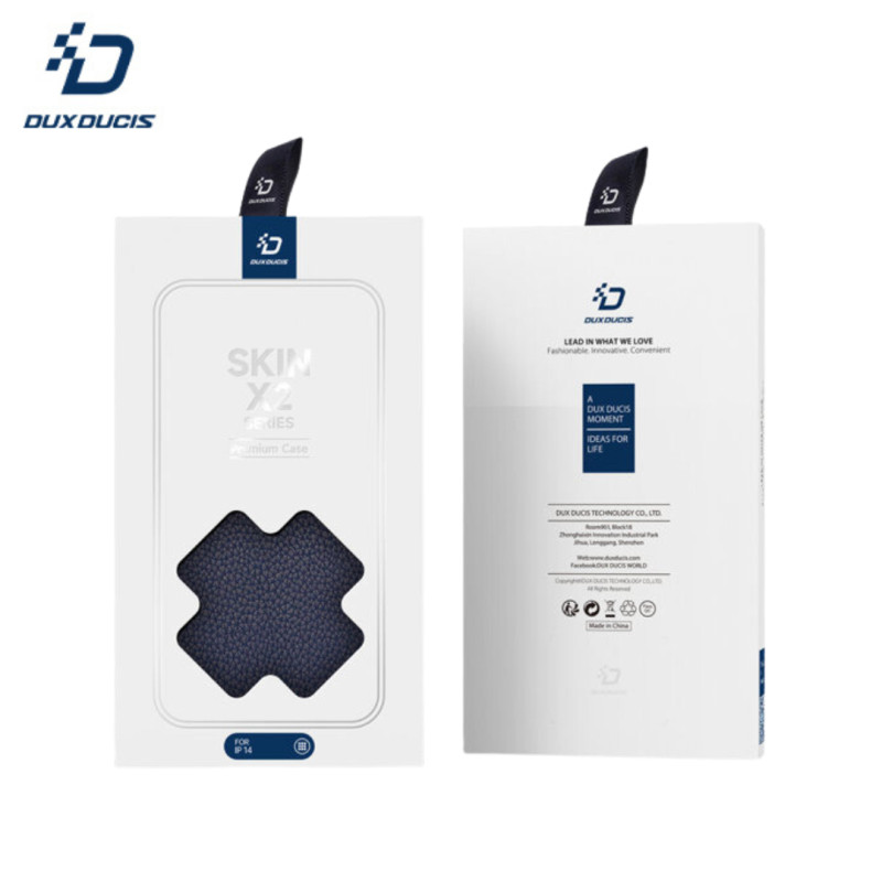 Coque Rabat Magnétique iPhone 14 / 13 Dux Ducis Skin X2 Bleu