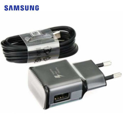 SAMSUNG  - Chargeur Secteur Fast Charge 2A + Câble Usb Type-c - Noir