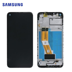 Schermo Samsung A11 Nero Con Telaio Service Packk