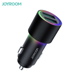 Chargeur Voiture Joyroom 2xUSB avec rétroéclairage 24W Noir JR-CI.10