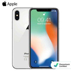 Téléphone iPhone X 256Go Argent Grade Z (Ecran HS)